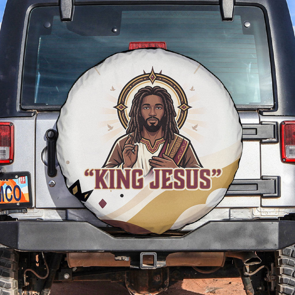 King Jesus African Black Christ Spare Tire Cover Religious Christian Faith Holy Cross Dove Spiritual