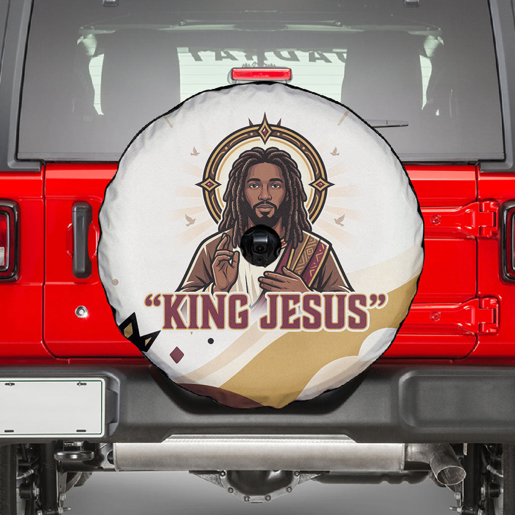 King Jesus African Black Christ Spare Tire Cover Religious Christian Faith Holy Cross Dove Spiritual
