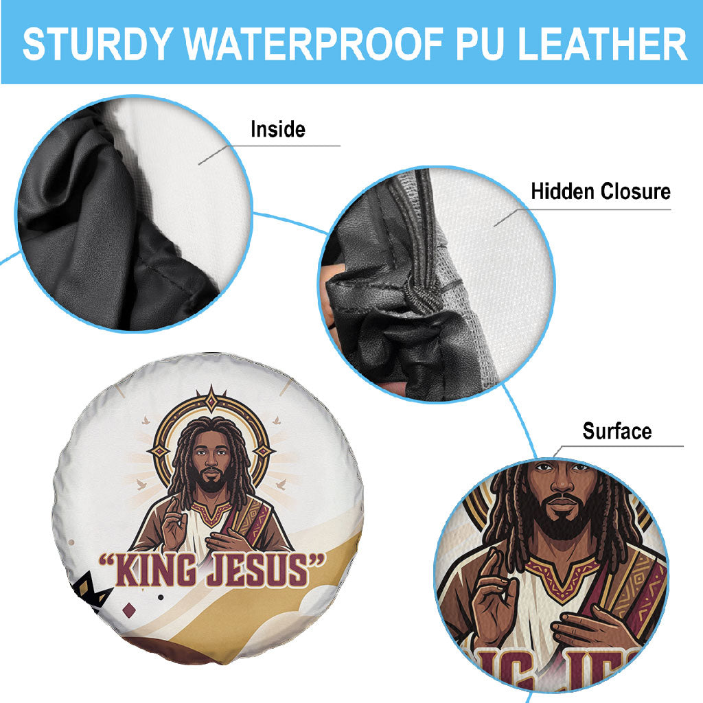 King Jesus African Black Christ Spare Tire Cover Religious Christian Faith Holy Cross Dove Spiritual