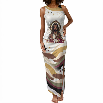King Jesus African Black Christ Tank Maxi Dress Religious Christian Faith Holy Cross Dove Spiritual