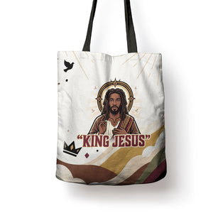 King Jesus African Black Christ Tote Bag Religious Christian Faith Holy Cross Dove Spiritual