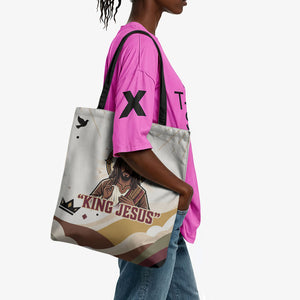King Jesus African Black Christ Tote Bag Religious Christian Faith Holy Cross Dove Spiritual