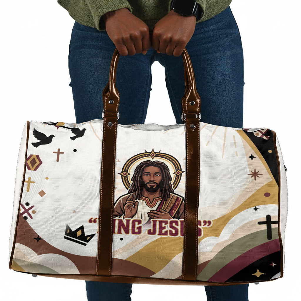 King Jesus African Black Christ Travel Bag Religious Christian Faith Holy Cross Dove Spiritual