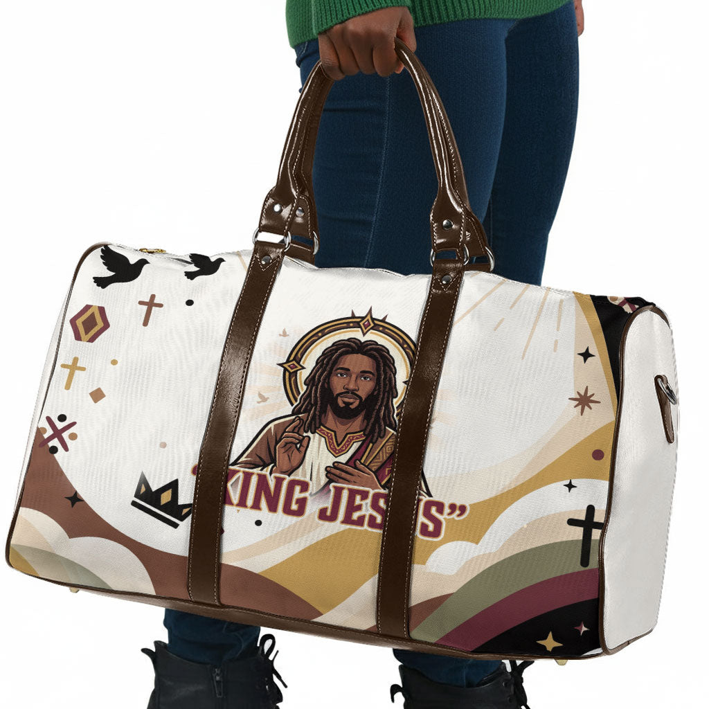 King Jesus African Black Christ Travel Bag Religious Christian Faith Holy Cross Dove Spiritual