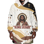 King Jesus African Black Christ Wearable Blanket Hoodie Religious Christian Faith Holy Cross Dove Spiritual