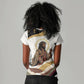 King Jesus African Black Christ Women V-Neck T-Shirt Religious Christian Faith Holy Cross Dove Spiritual