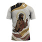 King Jesus African Black Christ Zipper Polo Shirt Religious Christian Faith Holy Cross Dove Spiritual