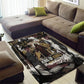 King Of Kings Jesus Is King Lion Of Judah Africa Area Rug Black Christ Religious Faith Lion Crown Grunge