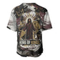 King Of Kings Jesus Is King Lion Of Judah Africa Baseball Jersey Black Christ Religious Faith Lion Crown Grunge