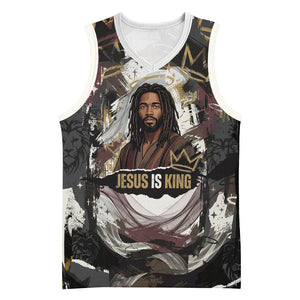 King Of Kings Jesus Is King Lion Of Judah Africa Basketball Jersey Black Christ Religious Faith Lion Crown Grunge