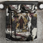 King Of Kings Jesus Is King Lion Of Judah Africa Bedding Set Black Christ Religious Faith Lion Crown Grunge