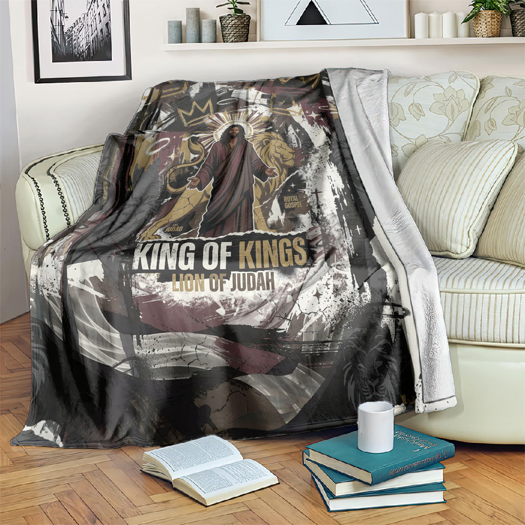 King Of Kings Jesus Is King Lion Of Judah Africa Blanket Black Christ Religious Faith Lion Crown Grunge
