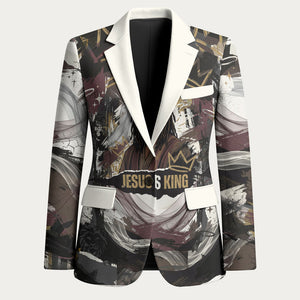 King Of Kings Jesus Is King Lion Of Judah Africa Blazer Black Christ Religious Faith Lion Crown Grunge
