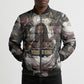 King Of Kings Jesus Is King Lion Of Judah Africa Bomber Puffer Jacket Black Christ Religious Faith Lion Crown Grunge
