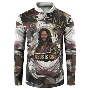 King Of Kings Jesus Is King Lion Of Judah Africa Button Sweatshirt Black Christ Religious Faith Lion Crown Grunge