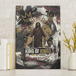 King Of Kings Jesus Is King Lion Of Judah Africa Canvas Wall Art Black Christ Religious Faith Lion Crown Grunge