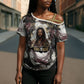 King Of Kings Jesus Is King Lion Of Judah Africa Cross Shoulder Shirt Black Christ Religious Faith Lion Crown Grunge