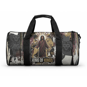 King Of Kings Jesus Is King Lion Of Judah Africa Duffle Bag Black Christ Religious Faith Lion Crown Grunge