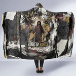 King Of Kings Jesus Is King Lion Of Judah Africa Hooded Blanket Black Christ Religious Faith Lion Crown Grunge
