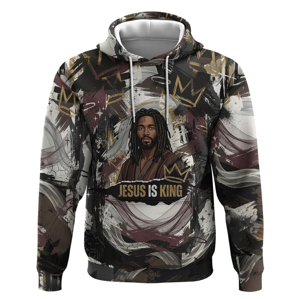 King Of Kings Jesus Is King Lion Of Judah Africa Hoodie Black Christ Religious Faith Lion Crown Grunge