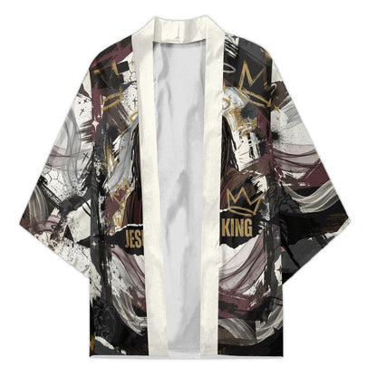 King Of Kings Jesus Is King Lion Of Judah Africa Kimono Black Christ Religious Faith Lion Crown Grunge