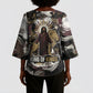 King Of Kings Jesus Is King Lion Of Judah Africa Kimono Sleeve Blouse Black Christ Religious Faith Lion Crown Grunge