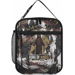 King Of Kings Jesus Is King Lion Of Judah Africa Lunch Bag Black Christ Religious Faith Lion Crown Grunge