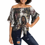 King Of Kings Jesus Is King Lion Of Judah Africa Off Shoulder Wrap Waist Top Black Christ Religious Faith Lion Crown Grunge