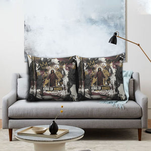 King Of Kings Jesus Is King Lion Of Judah Africa Pillow Cover Black Christ Religious Faith Lion Crown Grunge