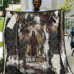 King Of Kings Jesus Is King Lion Of Judah Africa Quilt Black Christ Religious Faith Lion Crown Grunge