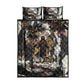 King Of Kings Jesus Is King Lion Of Judah Africa Quilt Bed Set Black Christ Religious Faith Lion Crown Grunge