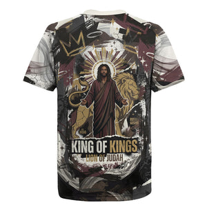 King Of Kings Jesus Is King Lion Of Judah Africa Rugby Jersey Black Christ Religious Faith Lion Crown Grunge
