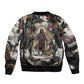 King Of Kings Jesus Is King Lion Of Judah Africa Sleeve Zip Bomber Jacket Black Christ Religious Faith Lion Crown Grunge