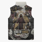 King Of Kings Jesus Is King Lion Of Judah Africa Sleeveless Puffer Jacket Black Christ Religious Faith Lion Crown Grunge