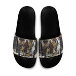 King Of Kings Jesus Is King Lion Of Judah Africa Slide Sandals Black Christ Religious Faith Lion Crown Grunge