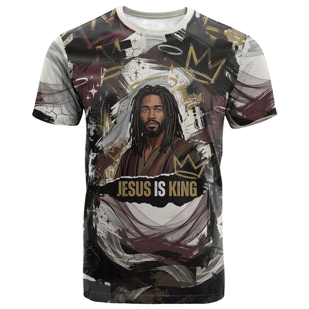 King Of Kings Jesus Is King Lion Of Judah Africa T shirt Black Christ Religious Faith Lion Crown Grunge