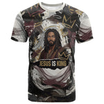 King Of Kings Jesus Is King Lion Of Judah Africa T shirt Black Christ Religious Faith Lion Crown Grunge