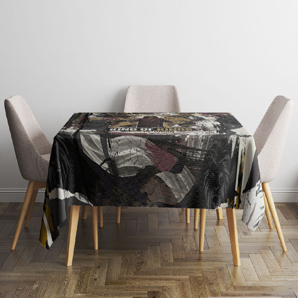 King Of Kings Jesus Is King Lion Of Judah Africa Tablecloth Black Christ Religious Faith Lion Crown Grunge