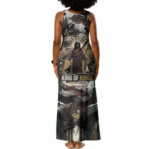 King Of Kings Jesus Is King Lion Of Judah Africa Tank Maxi Dress Black Christ Religious Faith Lion Crown Grunge