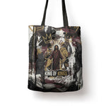 King Of Kings Jesus Is King Lion Of Judah Africa Tote Bag Black Christ Religious Faith Lion Crown Grunge
