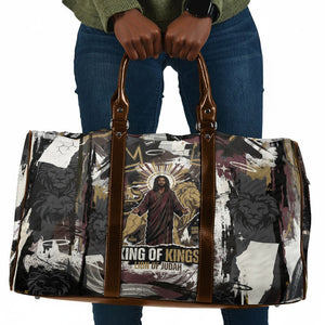 King Of Kings Jesus Is King Lion Of Judah Africa Travel Bag Black Christ Religious Faith Lion Crown Grunge
