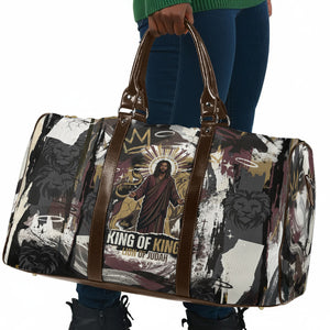 King Of Kings Jesus Is King Lion Of Judah Africa Travel Bag Black Christ Religious Faith Lion Crown Grunge