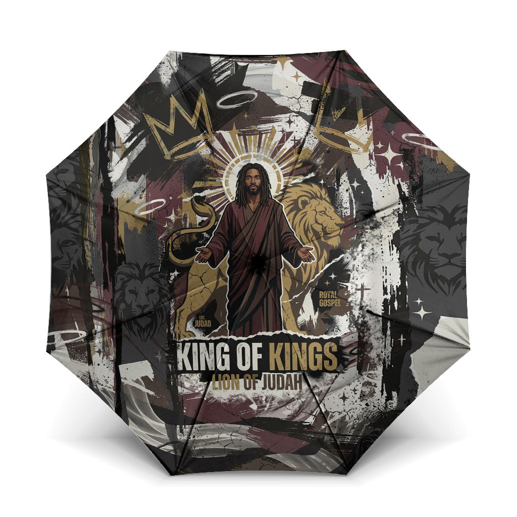 King Of Kings Jesus Is King Lion Of Judah Africa Umbrella Black Christ Religious Faith Lion Crown Grunge