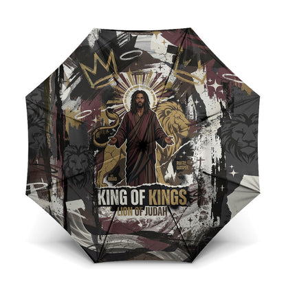 King Of Kings Jesus Is King Lion Of Judah Africa Umbrella Black Christ Religious Faith Lion Crown Grunge