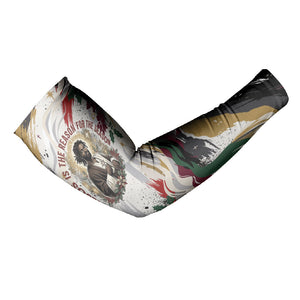 King Jesus Black Christmas Arm Sleeves Religious Christian Faith Nativity Poinsettia