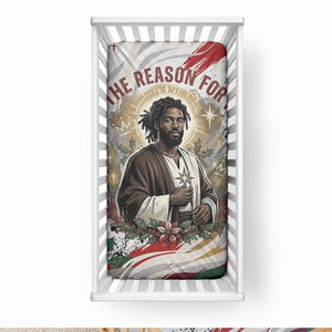 King Jesus Black Christmas Baby Bed Cover Religious Christian Faith Nativity Poinsettia