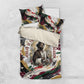 King Jesus Black Christmas Bedding Set Religious Christian Faith Nativity Poinsettia