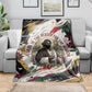 King Jesus Black Christmas Blanket Religious Christian Faith Nativity Poinsettia
