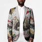 King Jesus Black Christmas Blazer Religious Christian Faith Nativity Poinsettia