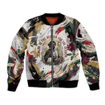 King Jesus Black Christmas Bomber Jacket Religious Christian Faith Nativity Poinsettia